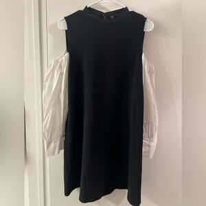 Zara Black Dress with White Sleeves